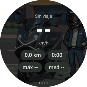 Reloj con RideScreen AA abierto, sin viaje en curso