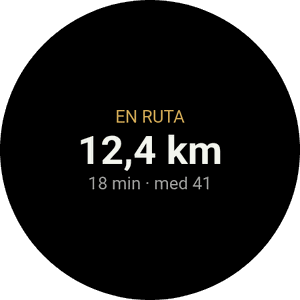 Tarjeta EN RUTA con 12,4 km, 18 min y media 41